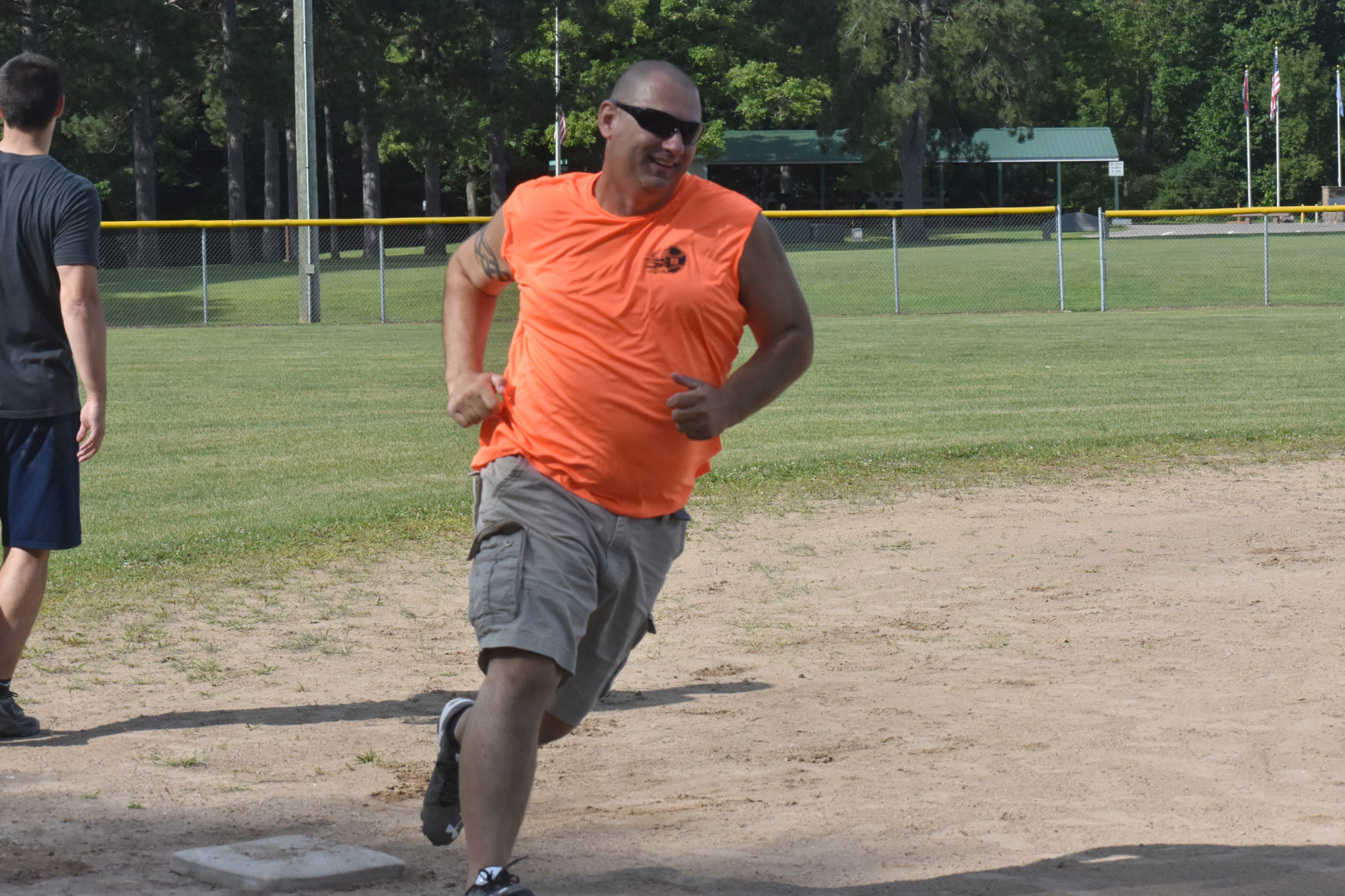 Brian Bonovetz runs toward home plate